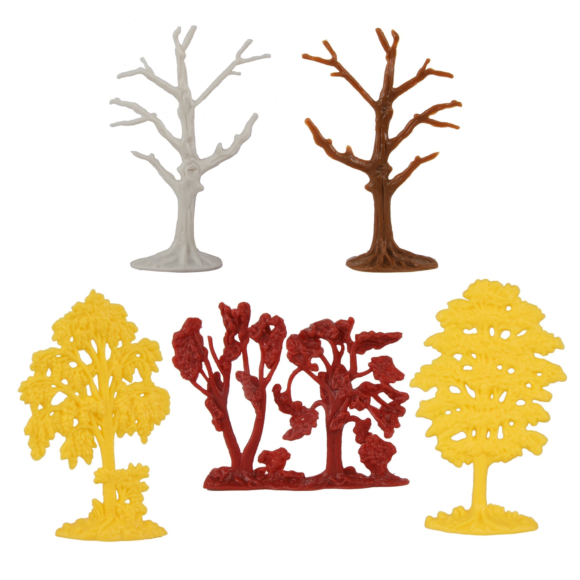 BMC CTS Fall Woodland Forest Trees - 8pc Plastic Playset Diorama