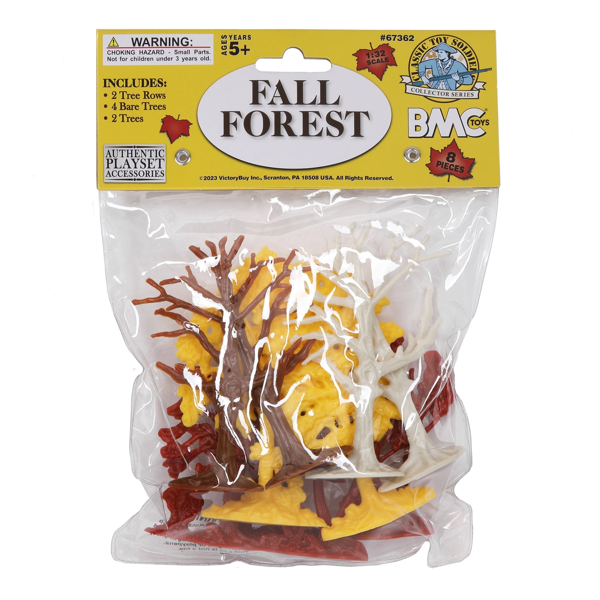 BMC CTS Fall Woodland Forest Trees - 8pc Plastic Playset Diorama