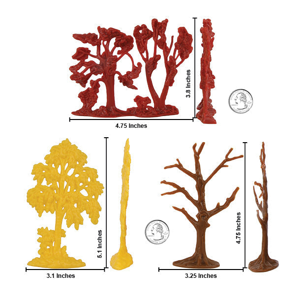 トライアルセット・サンプル MENARD AUTUMN SET C&R BMC CTS Fall Woodland Forest Trees - 8pc Plastic Playset Diorama