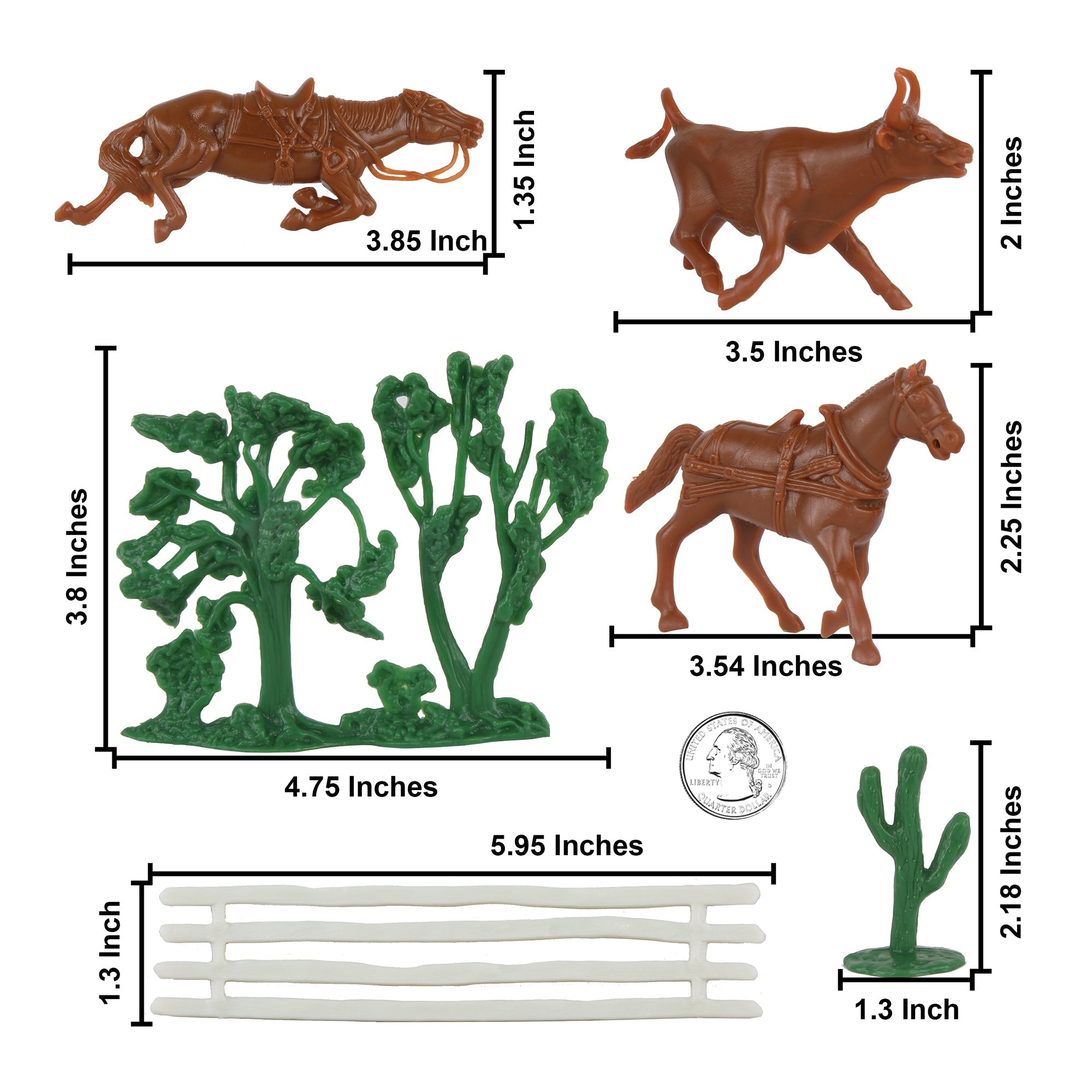 BMC CTS Western Ranch 15pc Plastic Figure Playset Diorama
