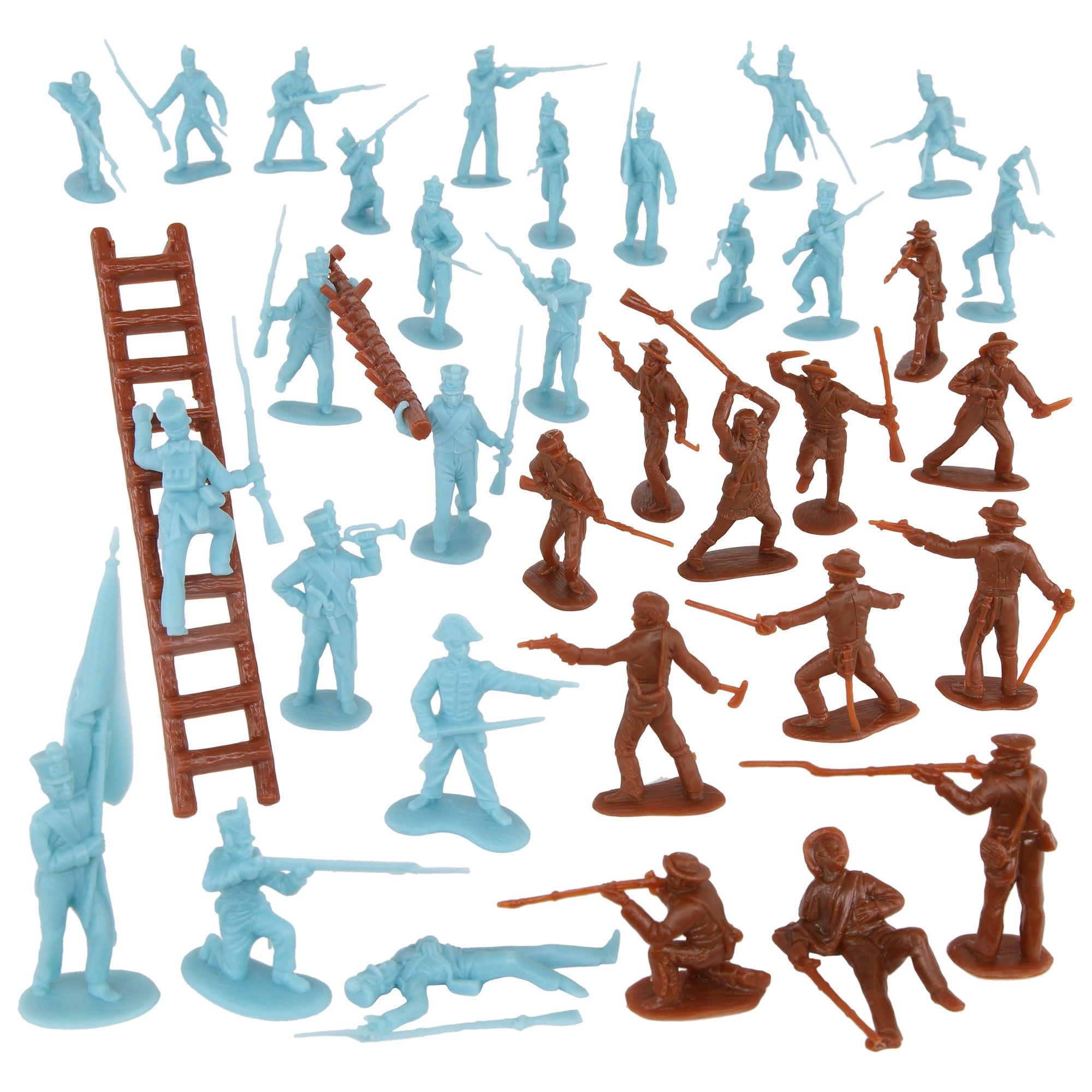 BMC CTS Alamo Texans Last Stand Brown Blue Plastic Army Soldier