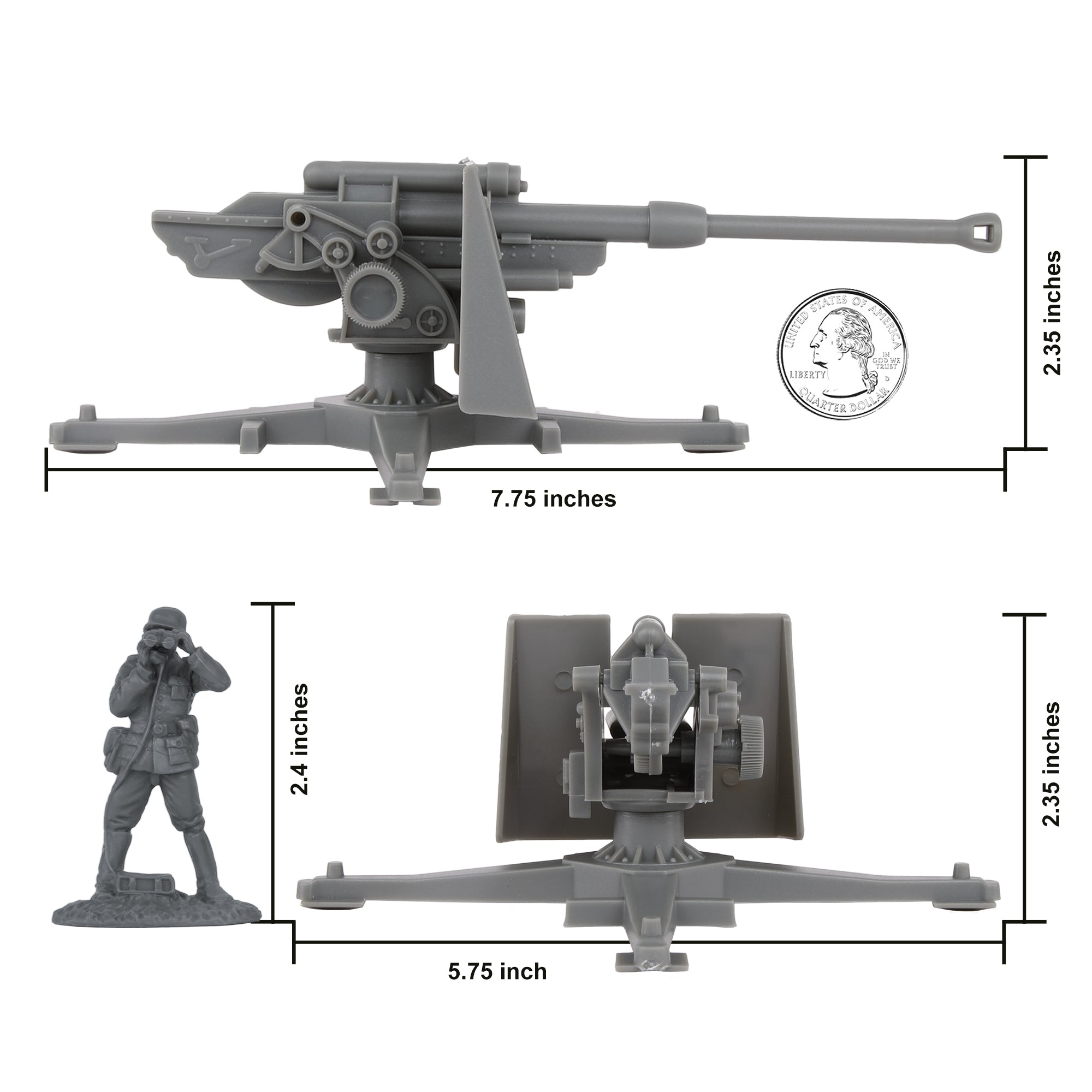 BMC CTS WW2 German Artillery 15pc Charcoal-Gray – BMC Toys