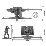 BMC Toys Classic Toy Soldiers WW2 German Flak 36 88mm Artillery Charcoal-Gray Scale