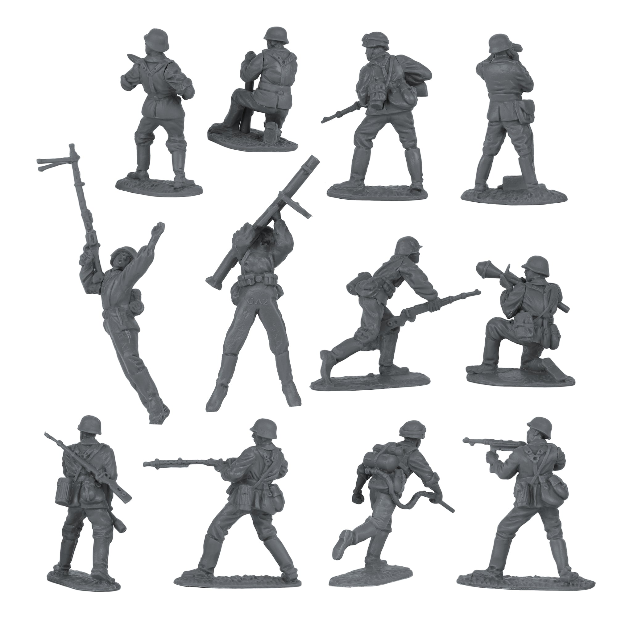 BMC CTS WW2 US Infantry Plastic Army Men 33pc Gray Soldier Figures – BMC  Toys