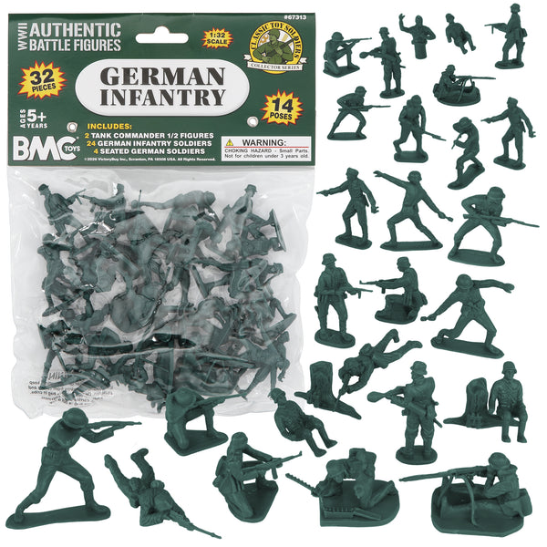 BMC CTS WW2 German Infantry Plastic Army Men 32pc Gray Soldier