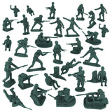 BMC Toys Classic Toy Soldiers WW2 German Infantry Figures Forest-Green Color Vignette