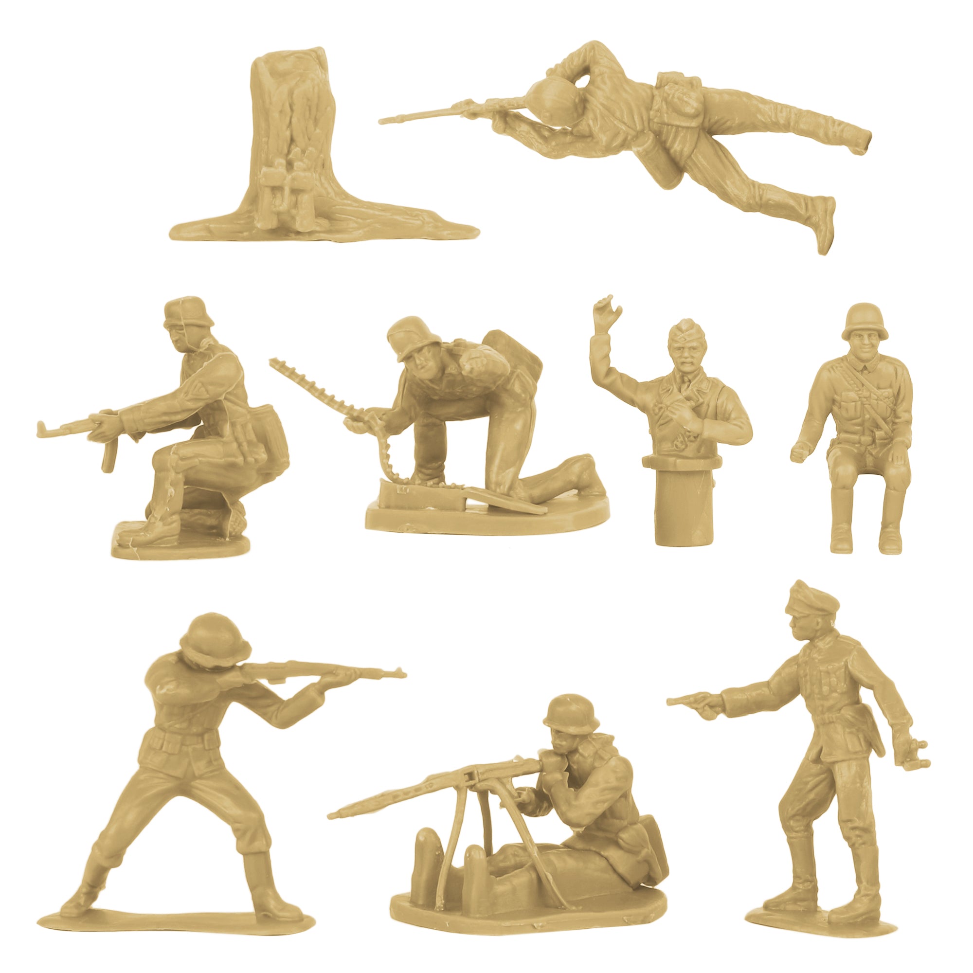 BMC CTS WW2 German Infantry Plastic Army Men - 32pc Tan Soldier