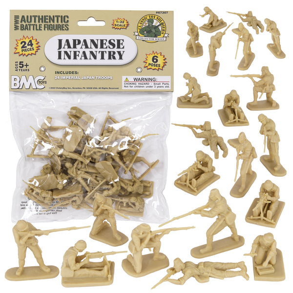 BMC CTS WW2 Japanese Plastic Army Men 24pc Tan Japan Soldier
