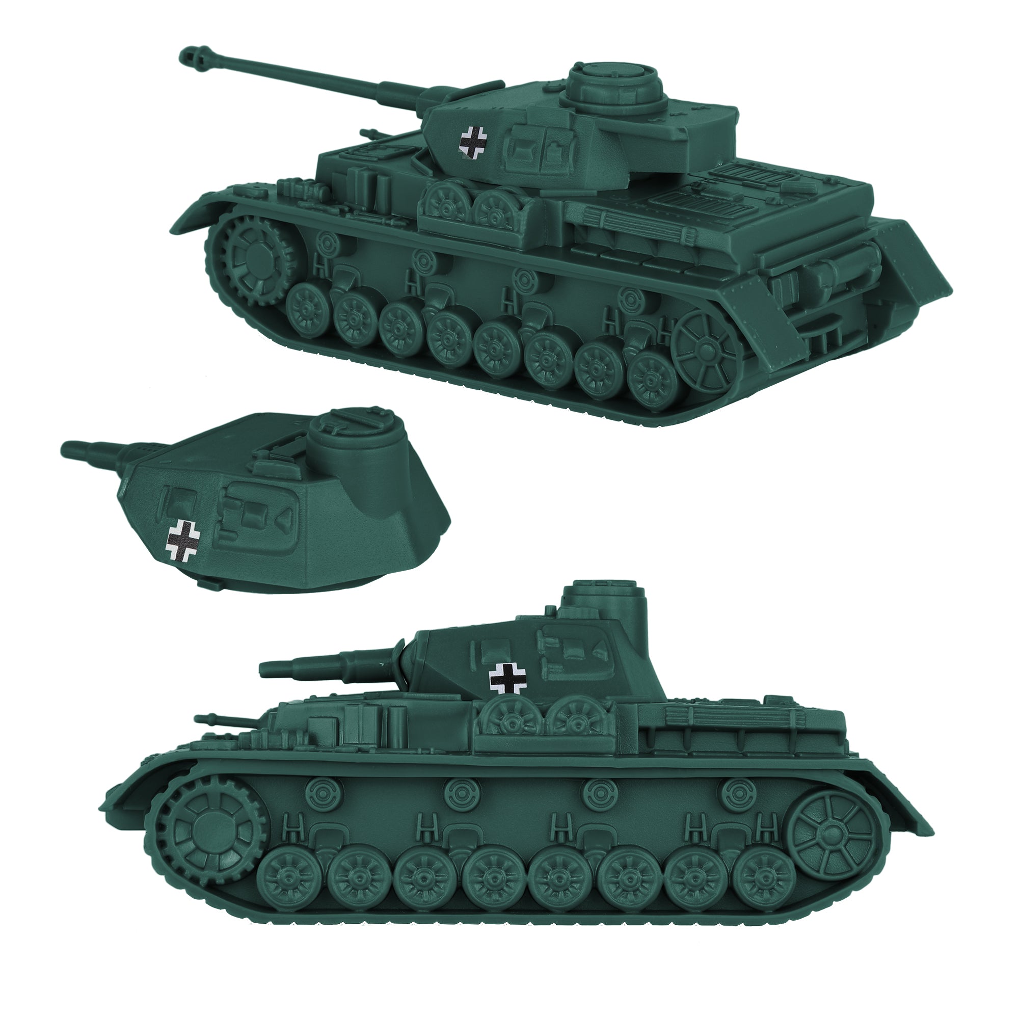 BMC CTS WW2 German Panzer IV Tank - Forest-Green 1:38 Plastic Army