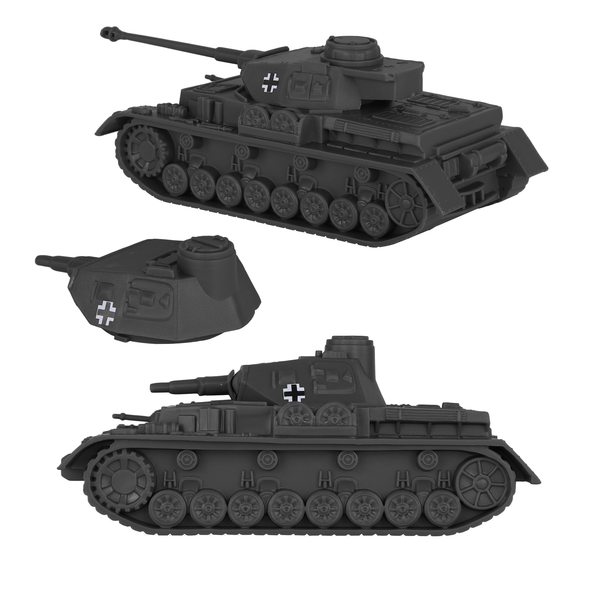 BMC CTS WW2 German Panzer IV Tank - Dark Gray 1:38 Plastic Army