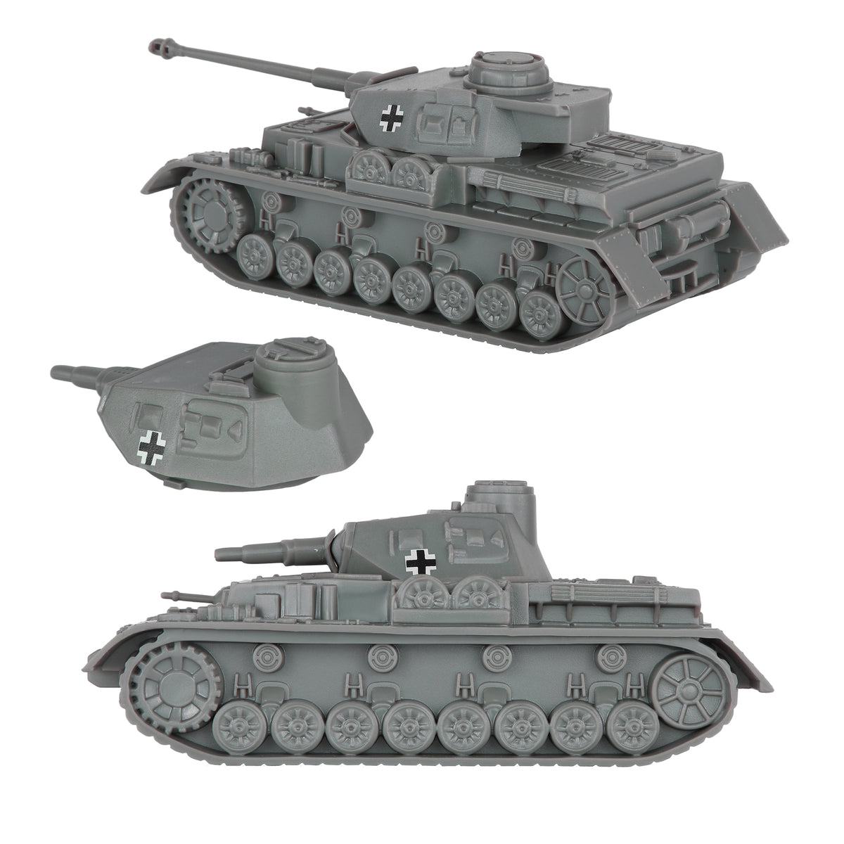 BMC CTS WW2 German Panzer IV Tank - Gray 1:38 Plastic Army Men Vehicle ...