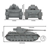 BMC Toys Classic Toy Soldiers WW2 Tank German Panzer Tank Gray Color Scale
