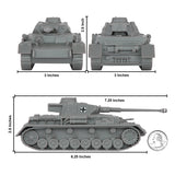 BMC Toys Classic Toy Soldiers WW2 Tank German Panzer Tank Gray Scale