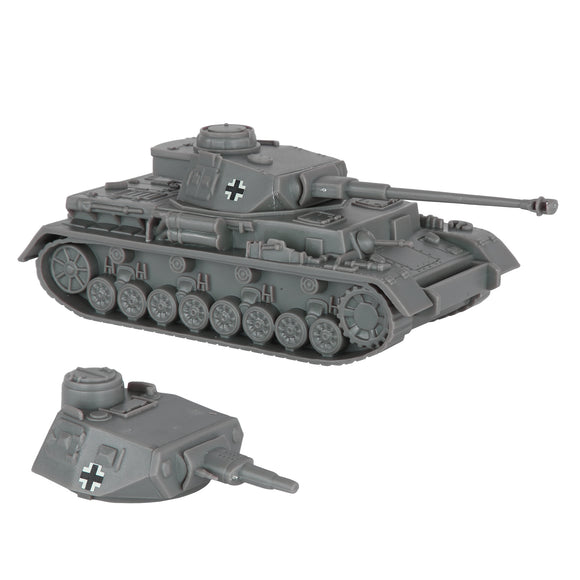 BMC Toys Classic Toy Soldiers WW2 Tank German Panzer Tank Gray Long Barrel Vignette