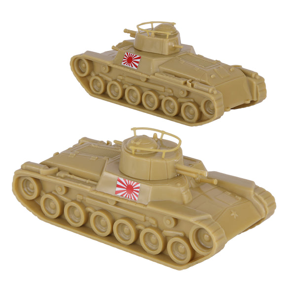 BMC CTS WW2 Japanese Chi-Ha Tanks Tan 1:38 Plastic Army Men