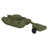 BMC Toys Classic Toy Soldiers WW2 Tank UK British Churchill Crocodile Tank OD Green Back View
