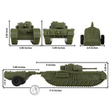BMC Toys Classic Toy Soldiers WW2 Tank Uk Churchill Crocodile Tank OD Green Scale