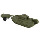 BMC Toys Classic Toy Soldiers WW2 Tank UK British Churchill Crocodile Tank OD Green Vignette
