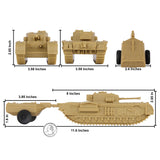 BMC Toys Classic Toy Soldiers WW2 Tank Uk Churchill Crocodile Tank Tan Scale