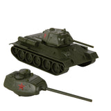 BMC Toys Classic Toy Soldiers WW2 Tank USSR T34 TankShort Barrel Olive Green Vignette