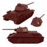 BMC Toys Classic Toy Soldiers WW2 Tank USSR T34 Tank Rust Brown Reverse Views