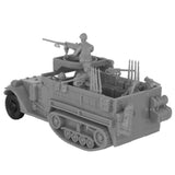 BMC Toys Classic Toy Soldiers WW2 United States M3 Halftrack Vehicle Gray Back View