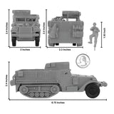 BMC Toys Classic Toy Soldiers WW2 United States M3 Halftrack Vehicle Gray Scale