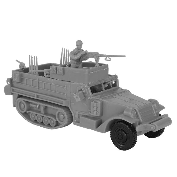 BMC Toys Classic Toy Soldiers WW2 United States M3 Halftrack Vehicle Gray Main Image