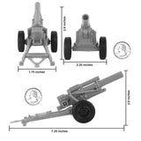 BMC Toys Classic Toy Soldiers WW2 US Long Barrel Howitzer Gray Scale