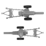 BMC Toys Classic Toy Soldiers WW2 US Long Barrel Howitzer Gray Top and Bottom Views