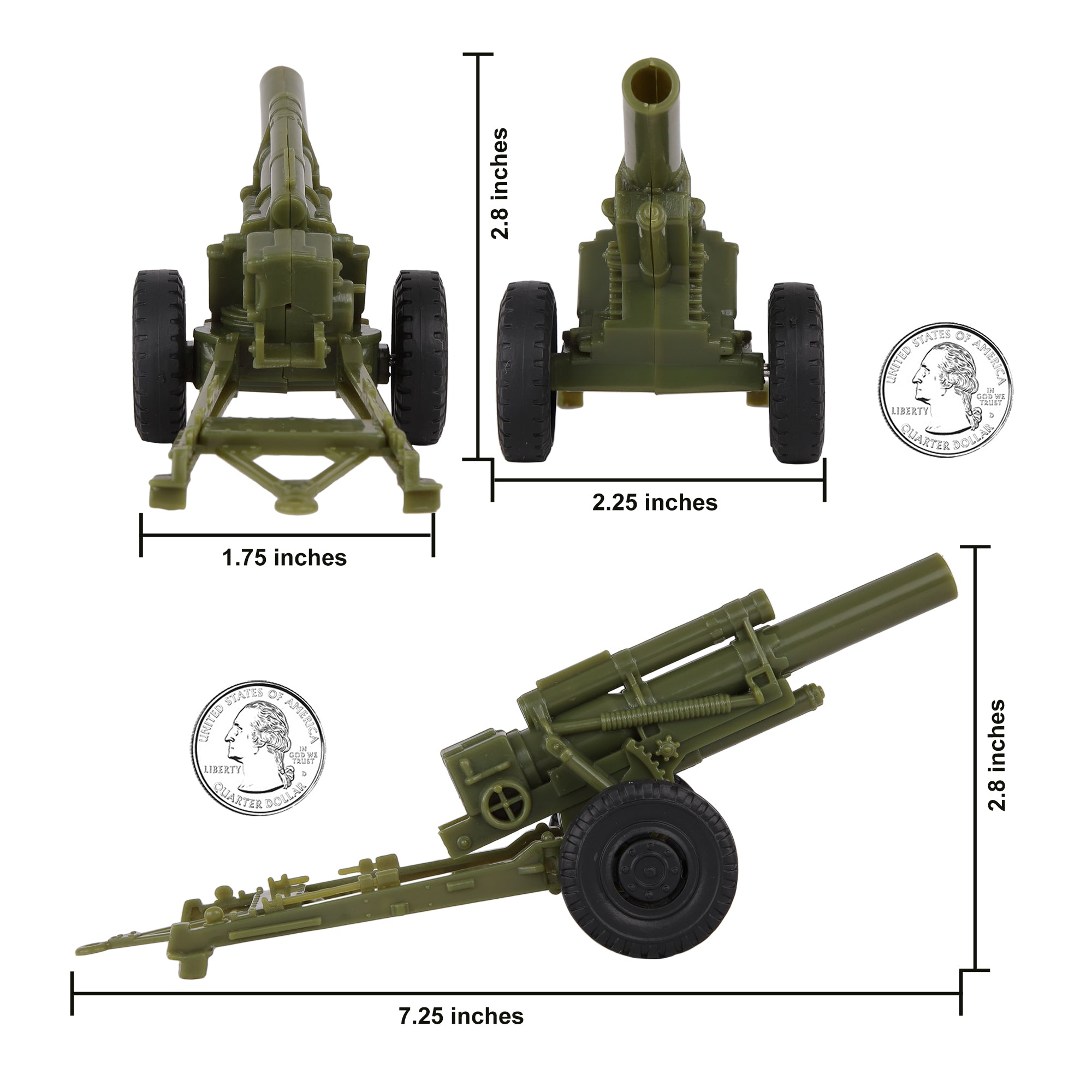 BMC CTS WW2 US Howitzer Artillery OD Green Plastic Army Men
