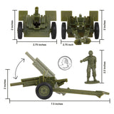 BMC CTS WW2 US Howitzer Artillery & Crew 12pc OD Green Plastic Army Men Playset