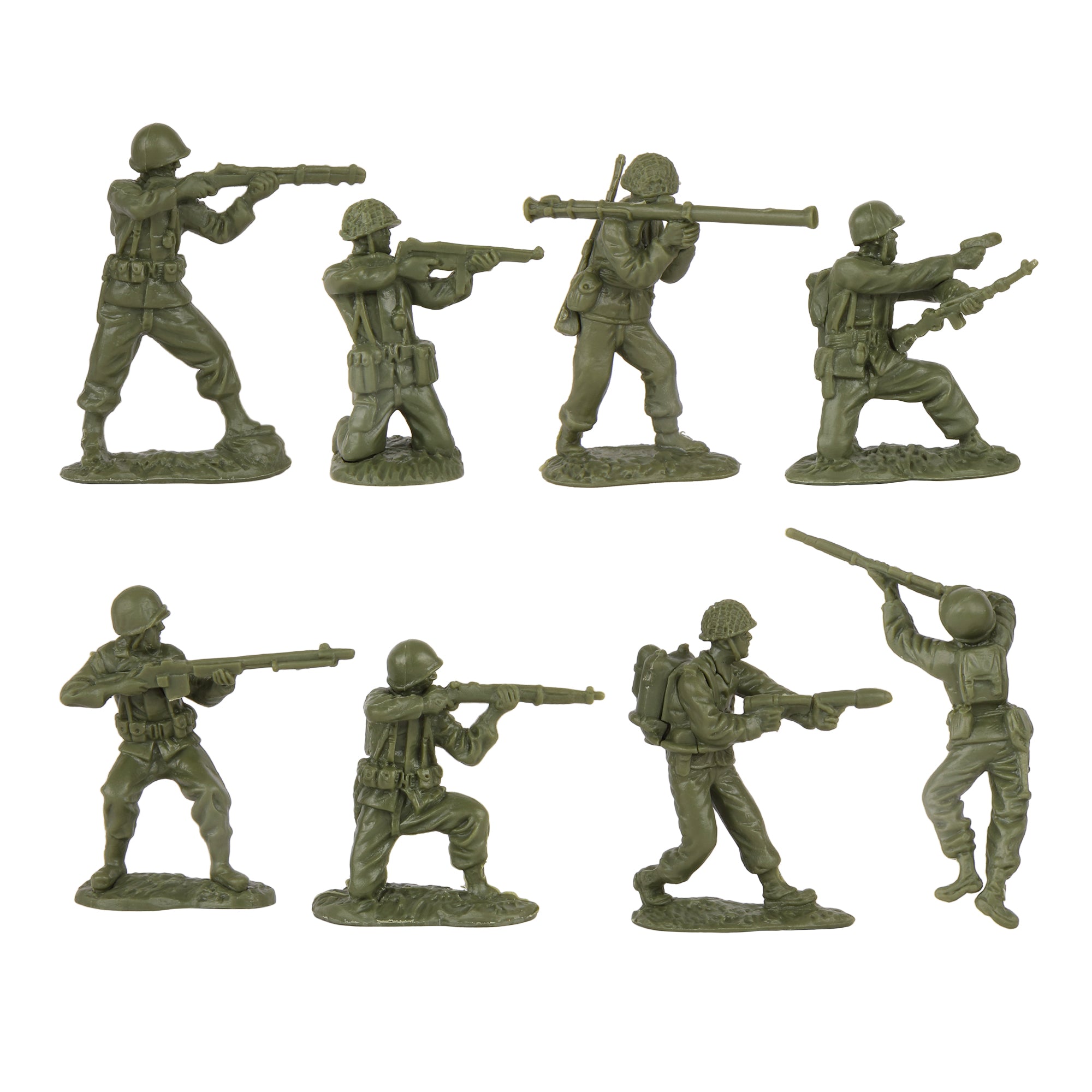 BMC CTS WW2 US Infantry Plastic Army Men 33pc OD Green Soldier