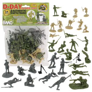 BMC WW2 D-Day 34 piece plastic army men set