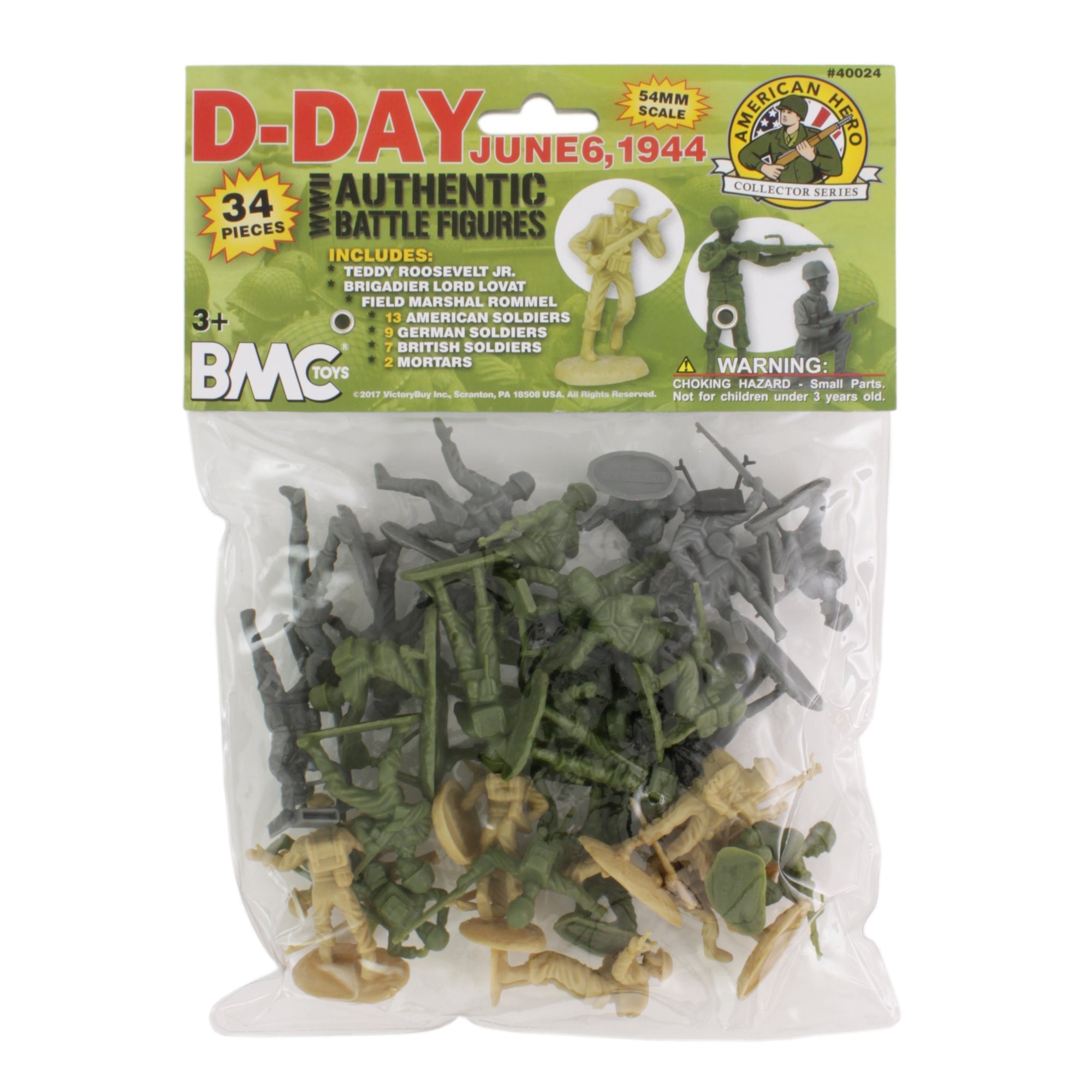 BMC D-Day WW2 Plastic Army Men Toy Soldiers 34 Brit American