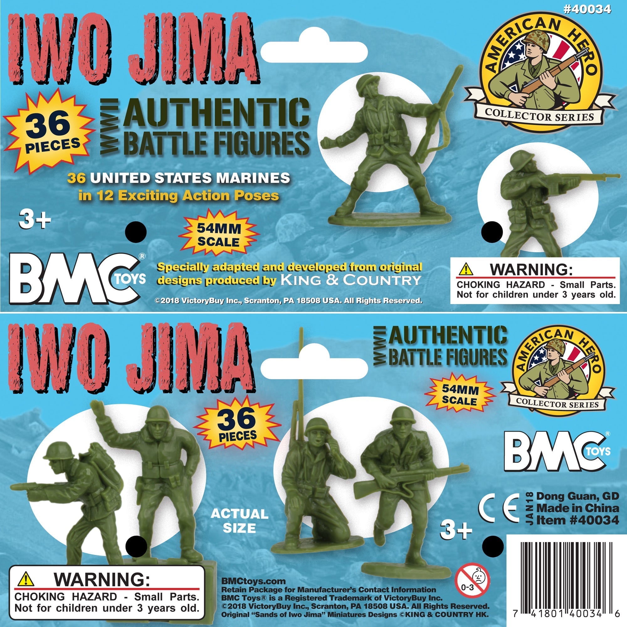 BMC WW2 Iwo Jima US Marines Plastic Army Men American Soldier