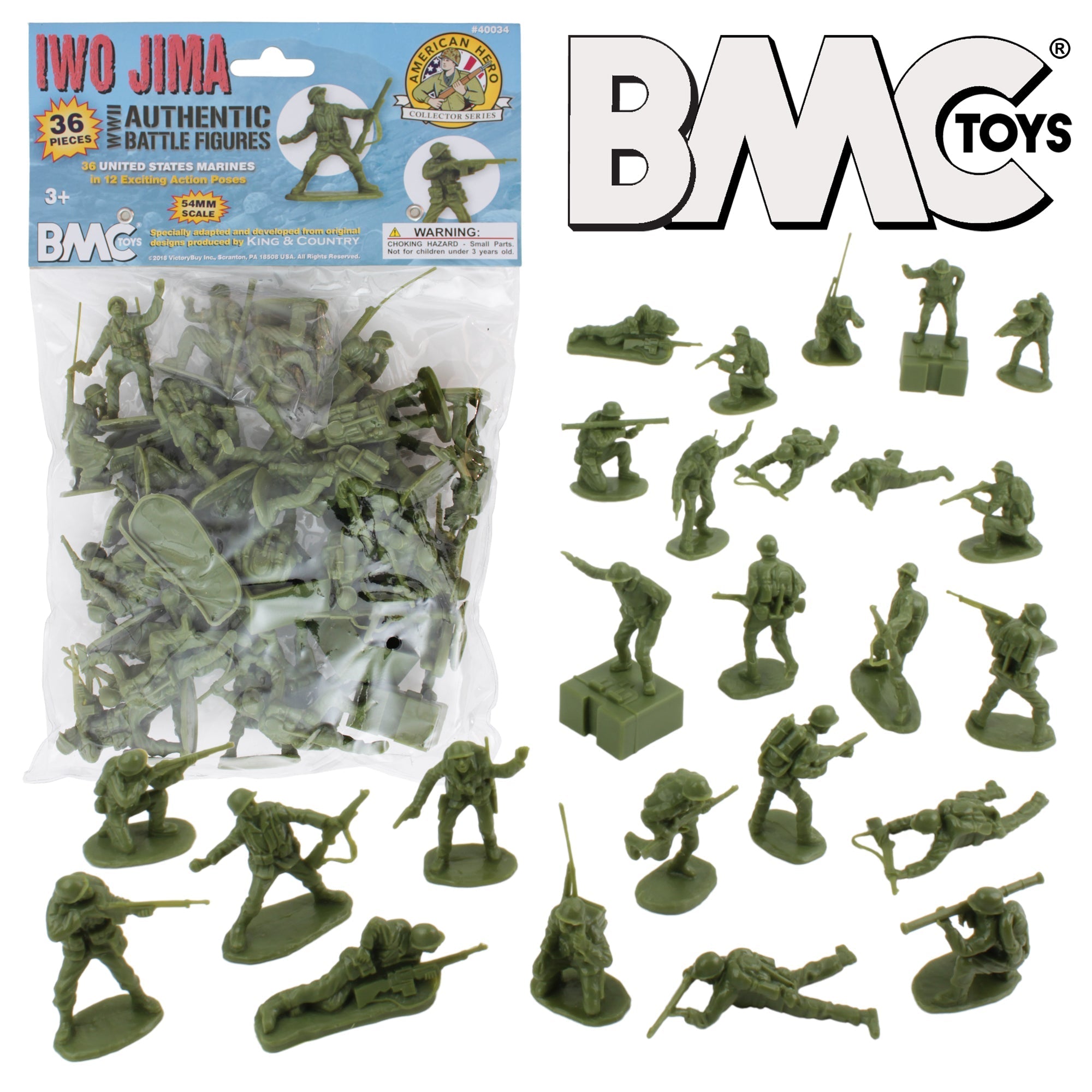BMC WW2 Iwo Jima US Marines Plastic Army Men American Soldier