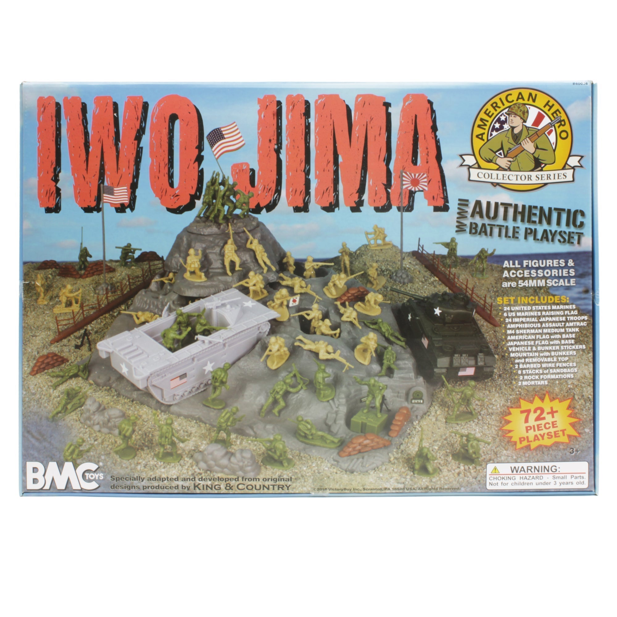 BMC WW2 Iwo Jima Plastic Army Men - Island Tanks Soldiers 72pc