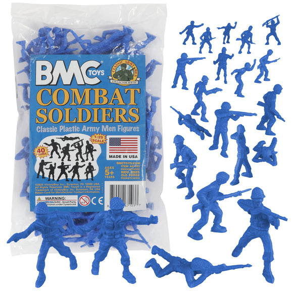 BMC Toys Lido Plastic Army Men Blue Color Classic Soldier Figures Main Image