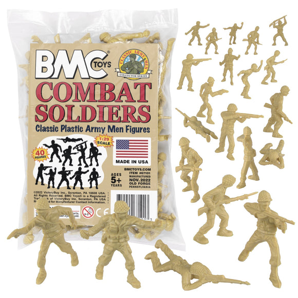 BMC Classic Green PLASTIC ARMY Men - 40pc WW2 Soldier Figures USA