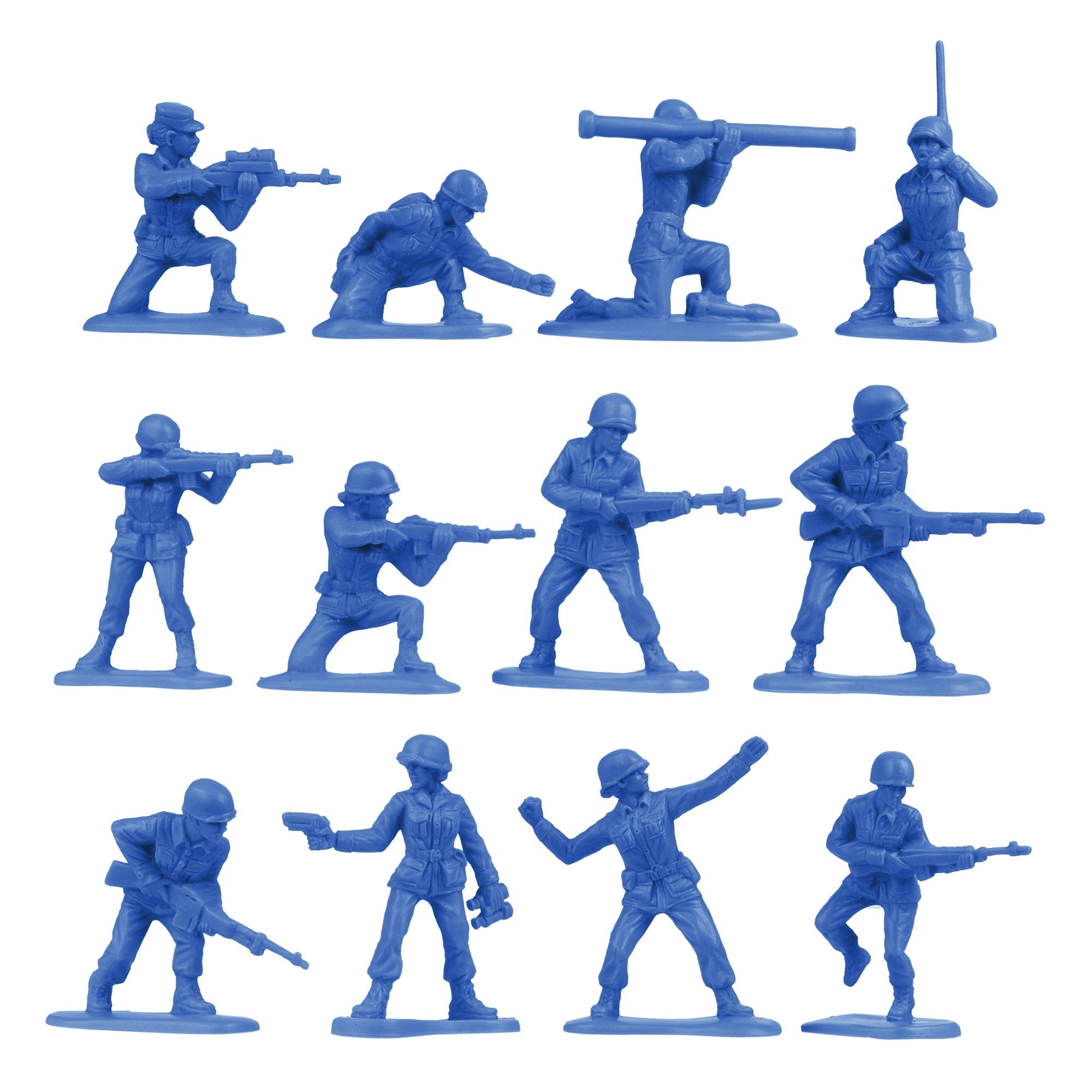 BMC PLASTIC ARMY WOMEN Blue 36pc Female Soldier Figures Made in