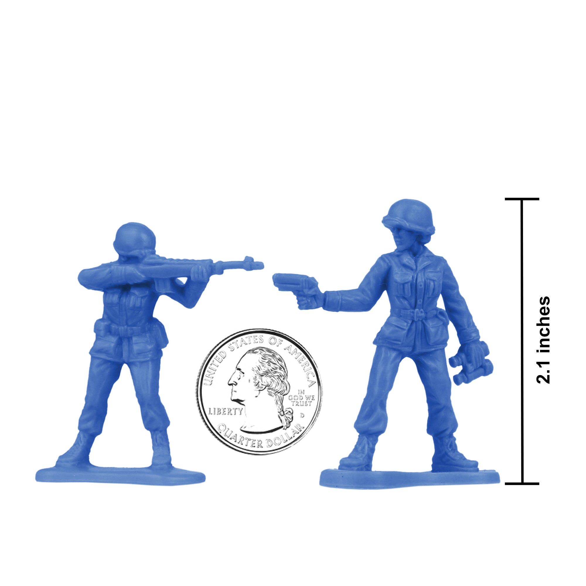 BMC PLASTIC ARMY WOMEN Blue 36pc Female Soldier Figures Made in