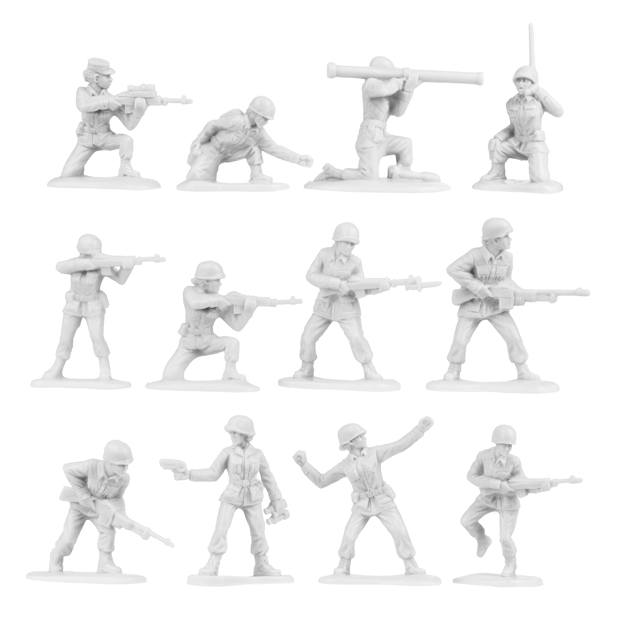 BMC PLASTIC ARMY WOMEN - White 36pc Female Soldier Figures - Made