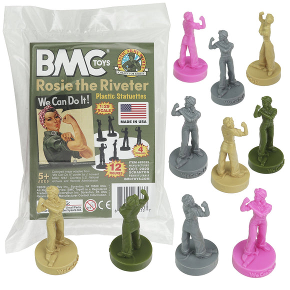 BMC ROSIE the RIVETER Plastic Figures Patriotic Poster Color Statues  BMC  Toys