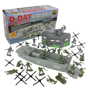 BMC D-Day Utah Beach Plastic Army Men Boxed Playset 40 Pieces 54mm
