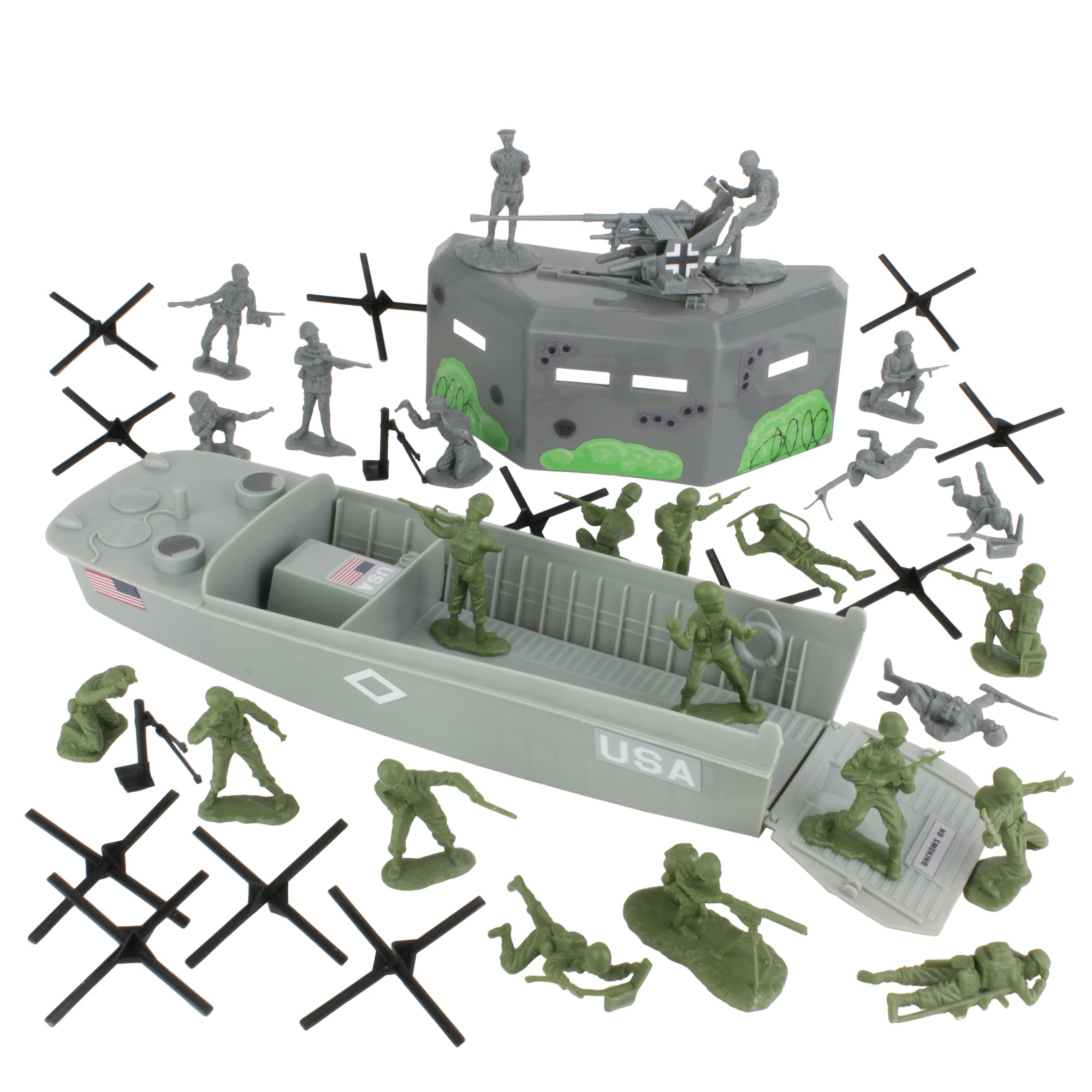 BMC D-Day Utah Beach Plastic Army Men Boxed Playset 40 Pieces 54mm