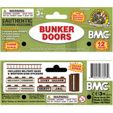 BMC WW2 Blockhouse Bunker Doors Signs Ladders Brown Plastic Army Men Playset Accessories Header Card Art
