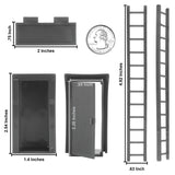 BMC WW2 Blockhouse Bunker Doors Signs Ladders Gray Plastic Army Men Playset Accessories Scale