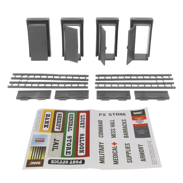 BMC WW2 Blockhouse Bunker Doors Signs Ladders Gray Plastic Army
