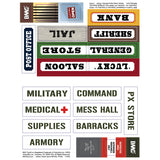 BMC WW2 Blockhouse Bunker Doors Signs Ladders Brown Plastic Army Men Playset Accessories Sticker Art